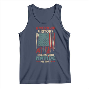 Make America Native Again America Flag Tank Top TS09 Navy Print Your Wear