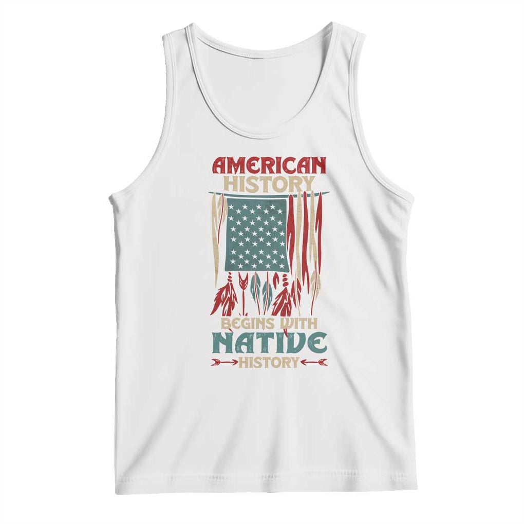 Make America Native Again America Flag Tank Top TS09 White Print Your Wear