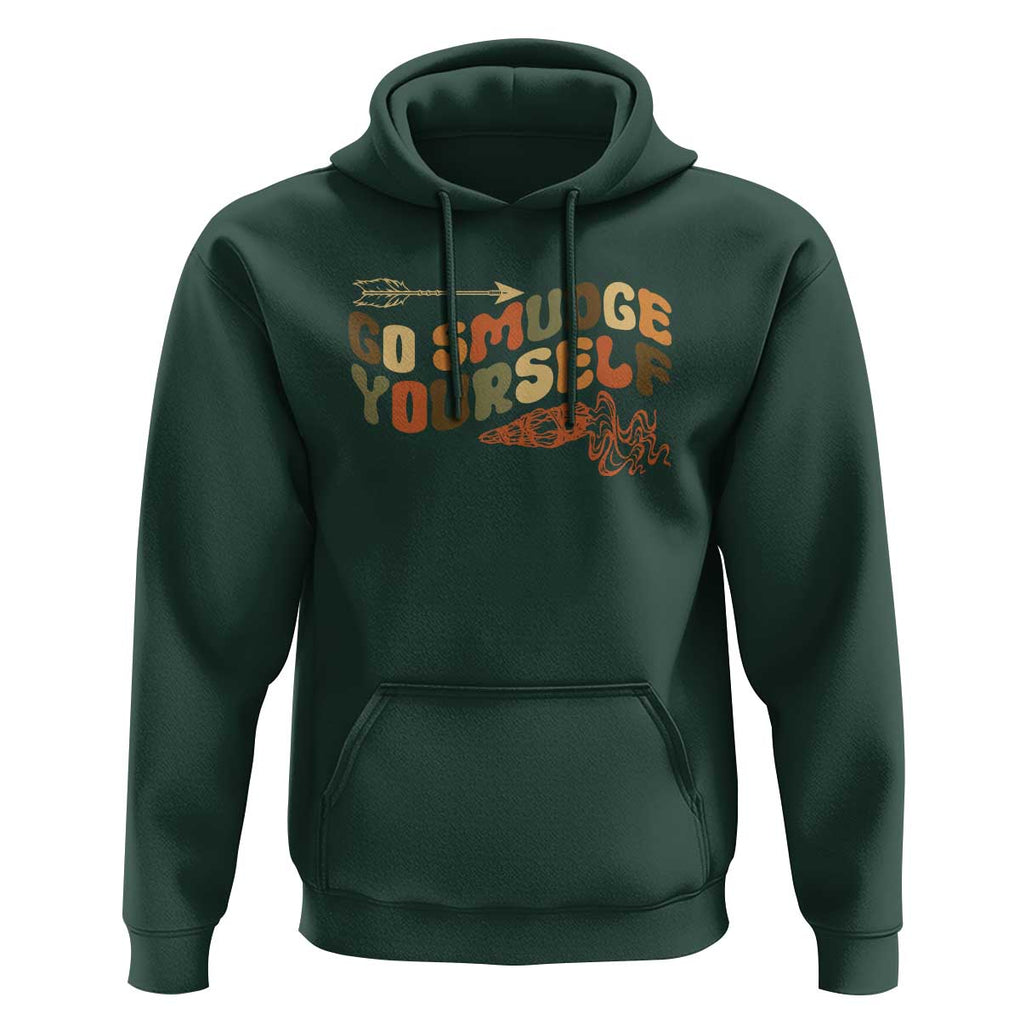 Native American Hoodie Go Smudge Yourself Retro TS09 Dark Forest Green Print Your Wear
