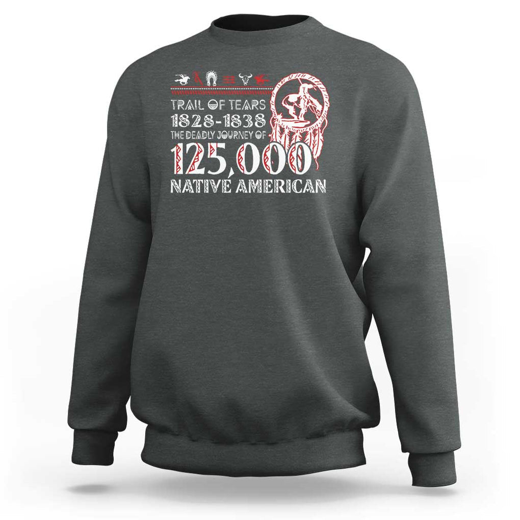 Trail Of Tears Sweatshirt The Deadly Journey 1828 1838 TS09 Dark Heather Print Your Wear