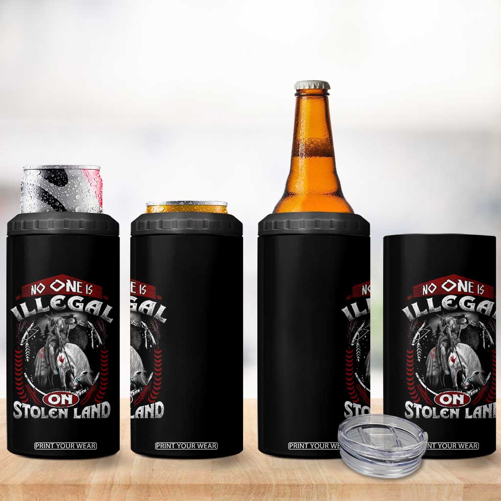 Native American 4 in 1 Can Cooler Tumbler No One Is Illegal On Stolen Land TS09 Print Your Wear