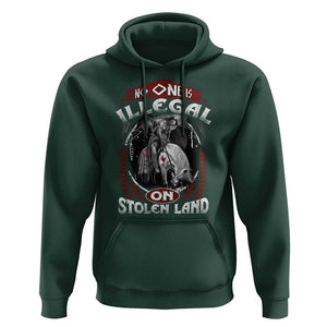 Native American Hoodie No One Is Illegal On Stolen Land TS09 Dark Forest Green Print Your Wear