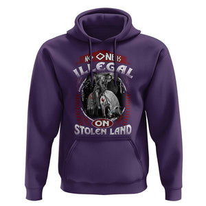 Native American Hoodie No One Is Illegal On Stolen Land TS09 Purple Print Your Wear