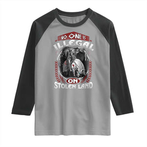 Native American Raglan Shirt No One Is Illegal On Stolen Land TS09 Sport Gray Black Print Your Wear