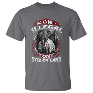 Native American T Shirt No One Is Illegal On Stolen Land TS09 Charcoal Print Your Wear