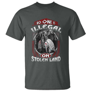 Native American T Shirt No One Is Illegal On Stolen Land TS09 Dark Heather Print Your Wear