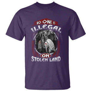 Native American T Shirt No One Is Illegal On Stolen Land TS09 Purple Print Your Wear