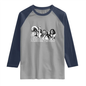 Native American Indian Original Founding Fathers Raglan Shirt TS09 Sport Gray Navy Print Your Wear