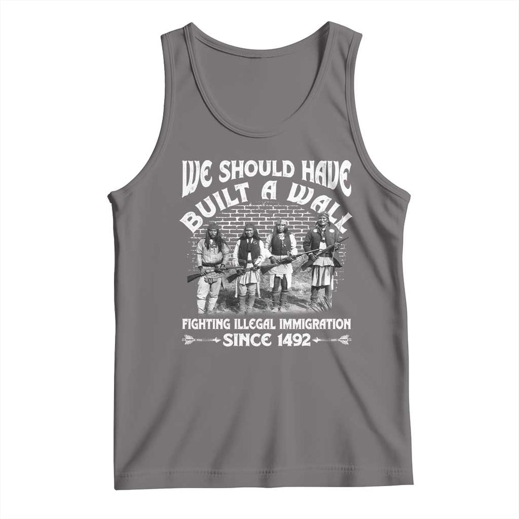 Native American Tank Top We Should Have Built A Wall TS09 Deep Heather Print Your Wear