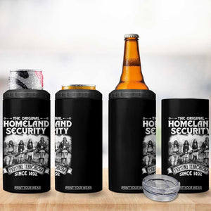 Native American 4 in 1 Can Cooler Tumbler Original Homeland Security TS09 Print Your Wear