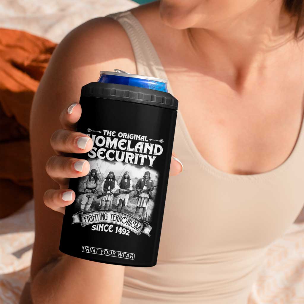 Native American 4 in 1 Can Cooler Tumbler Original Homeland Security TS09 Print Your Wear
