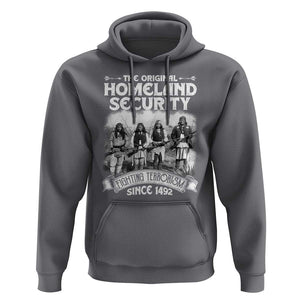 Native American Hoodie Original Homeland Security TS09 Charcoal Print Your Wear