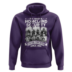 Native American Hoodie Original Homeland Security TS09 Purple Print Your Wear