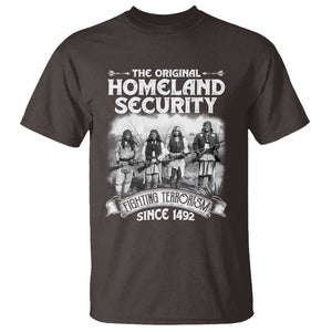 Native American T Shirt Original Homeland Security TS09 Dark Chocolate Print Your Wear