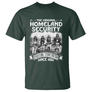 Native American T Shirt Original Homeland Security TS09 Dark Forest Green Print Your Wear