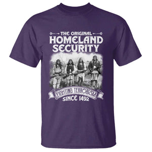 Native American T Shirt Original Homeland Security TS09 Purple Print Your Wear