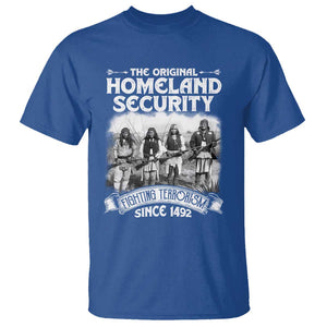 Native American T Shirt Original Homeland Security TS09 Royal Blue Print Your Wear