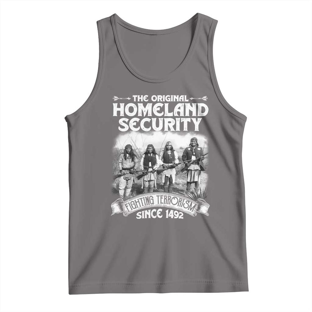Native American Tank Top Original Homeland Security TS09 Deep Heather Print Your Wear