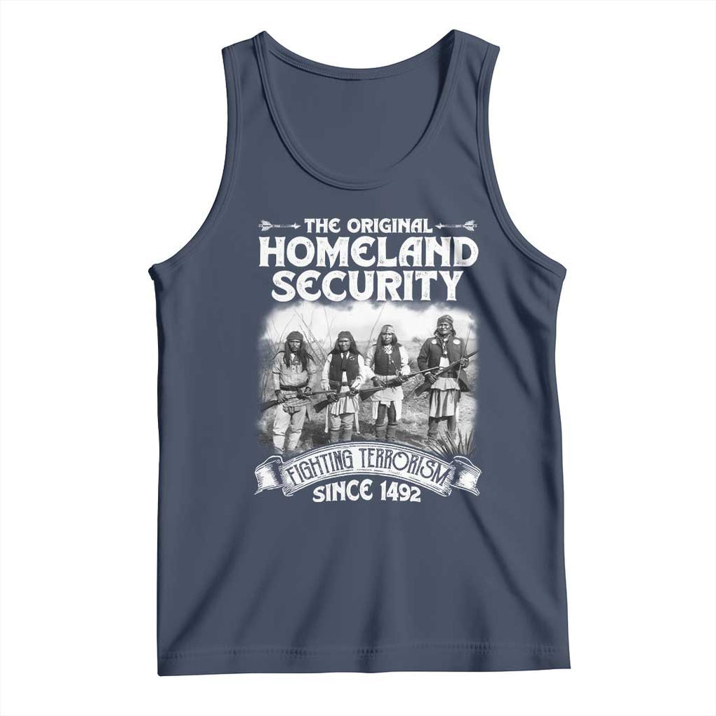 Native American Tank Top Original Homeland Security TS09 Navy Print Your Wear