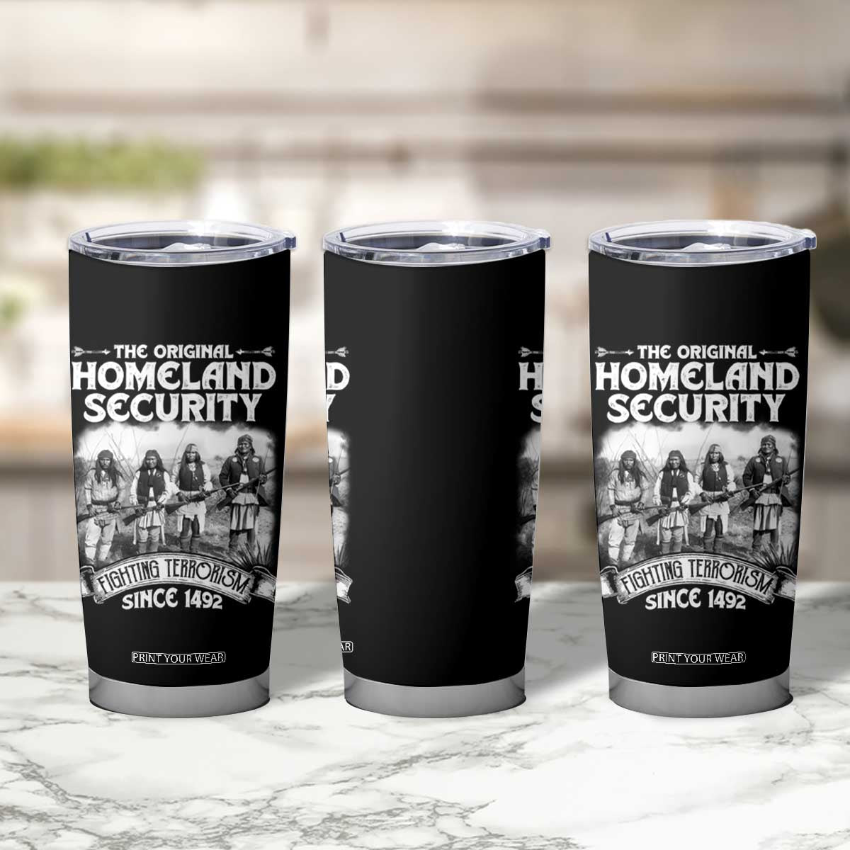 Native American Tumbler Cup Original Homeland Security TS09 Print Your Wear