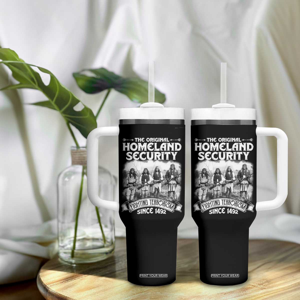 Native American Tumbler With Handle Original Homeland Security TS09 Print Your Wear
