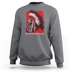 Mexican Indian Purepecha Sweatshirt Mexico Indigenous Proud Chief Vintage TS09 Charcoal Print Your Wear