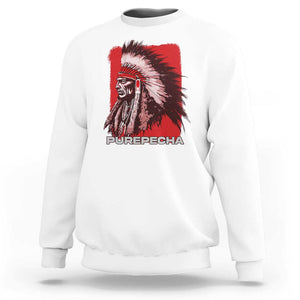 Mexican Indian Purepecha Sweatshirt Mexico Indigenous Proud Chief Vintage TS09 White Print Your Wear