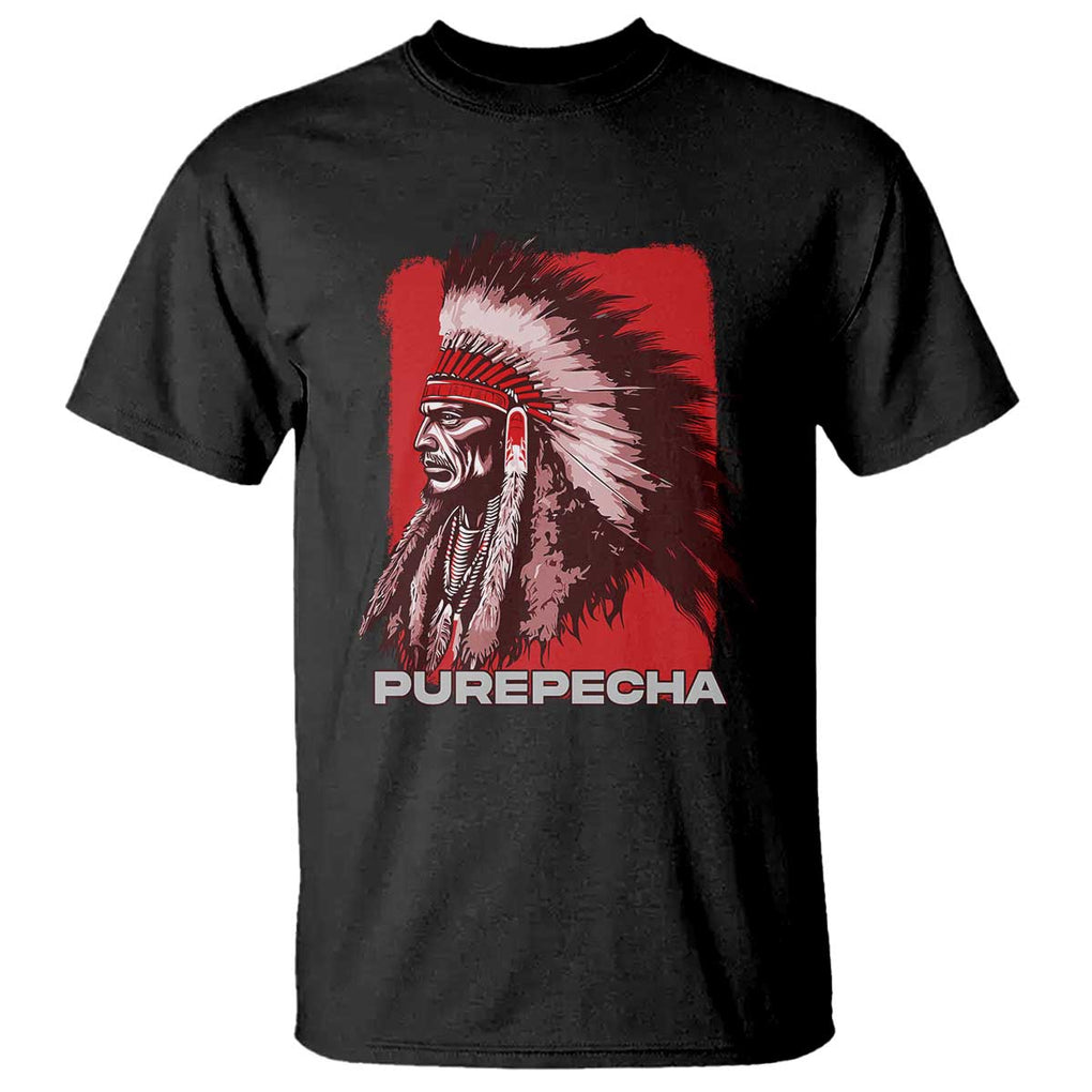 Mexican Indian Purepecha T Shirt - Mexico Indigenous Proud Chief Vintage Heritage Tee TS09 Black Print Your Wear