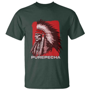 Mexican Indian Purepecha T Shirt Mexico Indigenous Proud Chief Vintage TS09 Dark Forest Green Print Your Wear