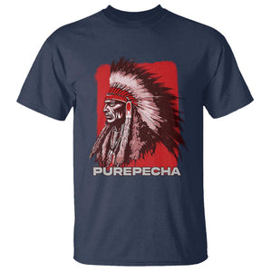 Mexican Indian Purepecha T Shirt Mexico Indigenous Proud Chief Vintage TS09 Navy Print Your Wear