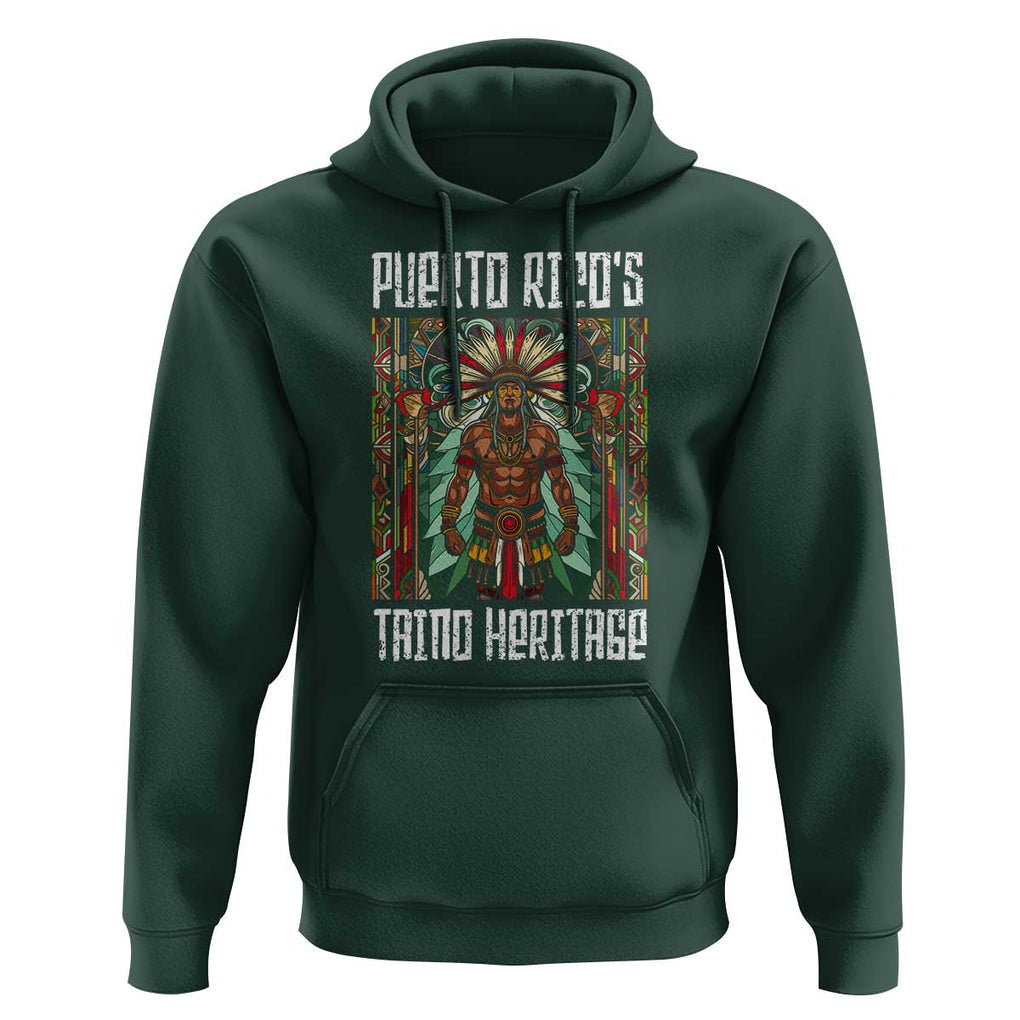 Puerto Rico Taino Heritage Hoodie Indigenous Warrior TS09 Dark Forest Green Print Your Wear