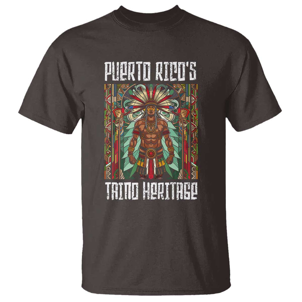 Puerto Rico Taino Heritage T Shirt - Indigenous Warrior TS09 Dark Chocolate Print Your Wear