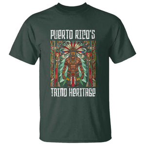 Puerto Rico Taino Heritage T Shirt - Indigenous Warrior TS09 Dark Forest Green Print Your Wear