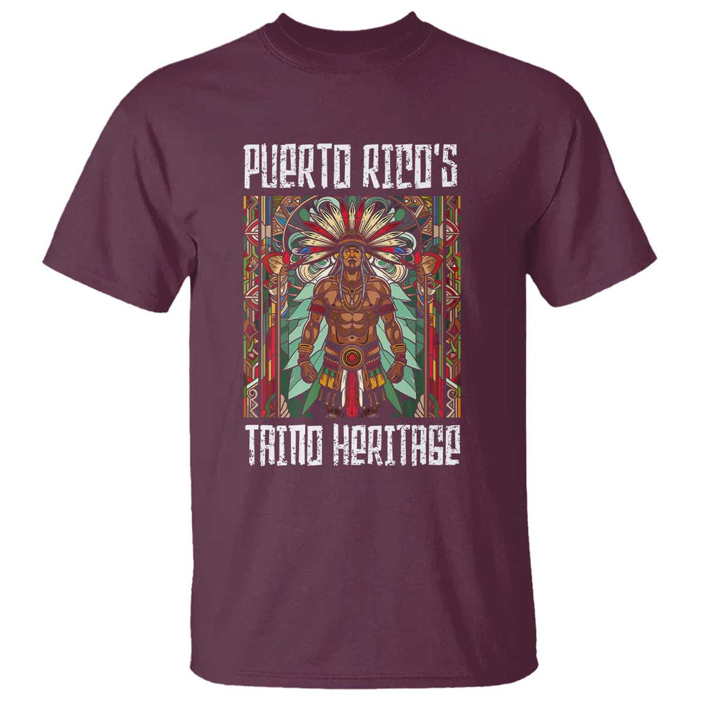 Puerto Rico Taino Heritage T Shirt - Indigenous Warrior TS09 Maroon Print Your Wear