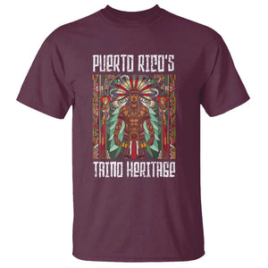 Puerto Rico Taino Heritage T Shirt - Indigenous Warrior TS09 Maroon Print Your Wear