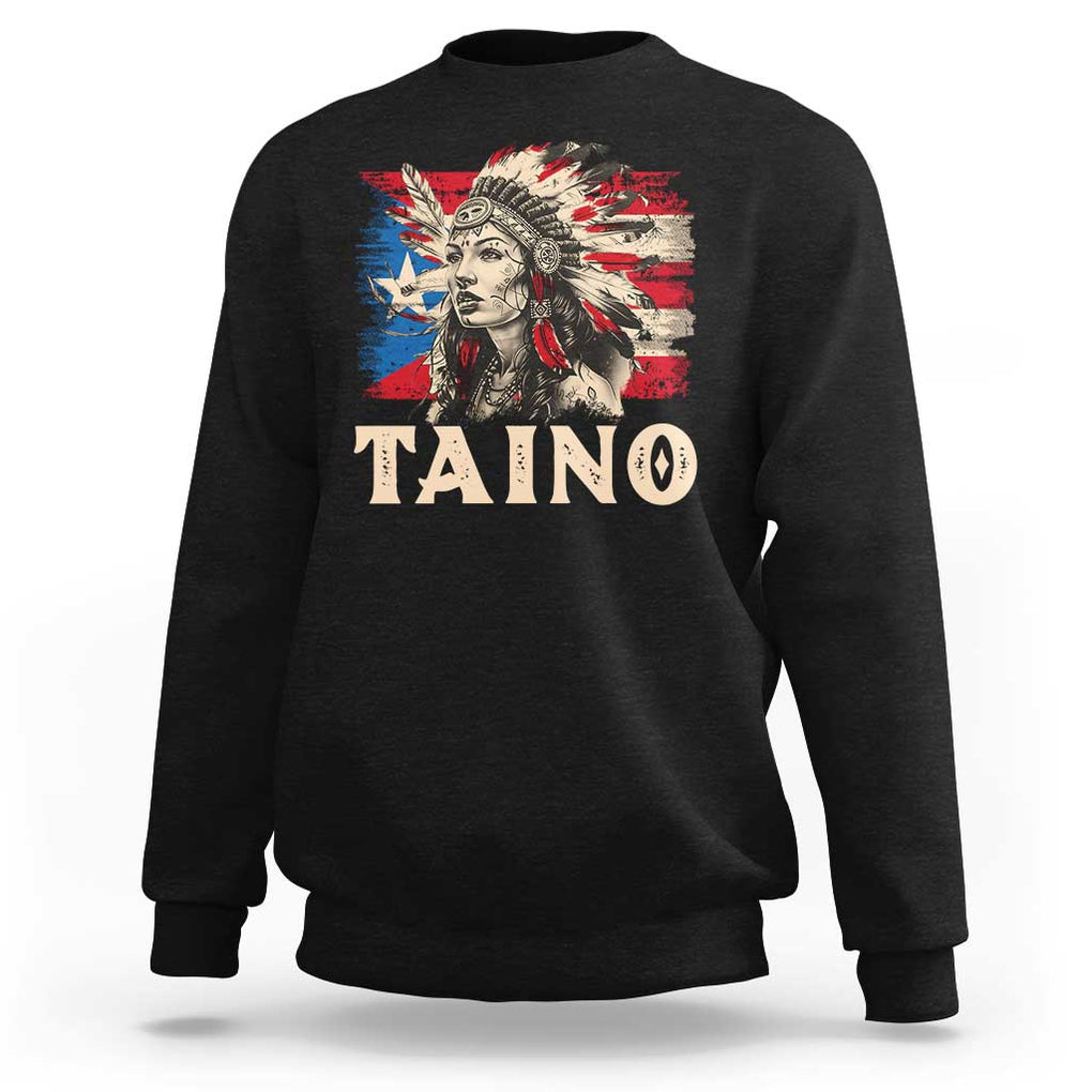 Puerto Rican Taino Sweatshirt Indigenous Woman Warrior TS09 Black Print Your Wear