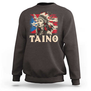 Puerto Rican Taino Sweatshirt Indigenous Woman Warrior TS09 Dark Chocolate Print Your Wear