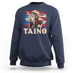 Puerto Rican Taino Sweatshirt Indigenous Woman Warrior TS09 Navy Print Your Wear