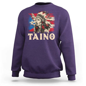 Puerto Rican Taino Sweatshirt Indigenous Woman Warrior TS09 Purple Print Your Wear