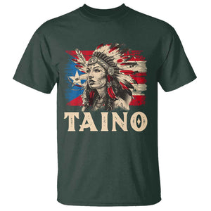 Puerto Rican Taino T Shirt Indigenous Woman Warrior TS09 Dark Forest Green Print Your Wear