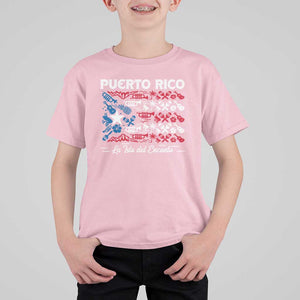 Puerto Rico La Isla Del Encanto T Shirt For Kid Puerto Rican Flag TS09 Light Pink Print Your Wear