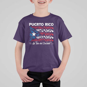 Puerto Rico La Isla Del Encanto T Shirt For Kid Puerto Rican Flag TS09 Purple Print Your Wear