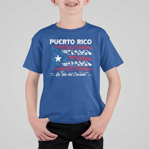 Puerto Rico La Isla Del Encanto T Shirt For Kid Puerto Rican Flag TS09 Royal Blue Print Your Wear