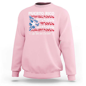 Puerto Rico La Isla Del Encanto Sweatshirt Puerto Rican Flag TS09 Light Pink Print Your Wear