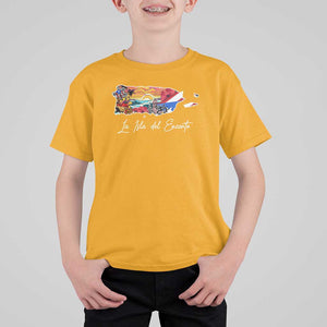 Puerto Rican T Shirt For Kid La Isla Del Encanto Puerto Rico TS09 Gold Print Your Wear