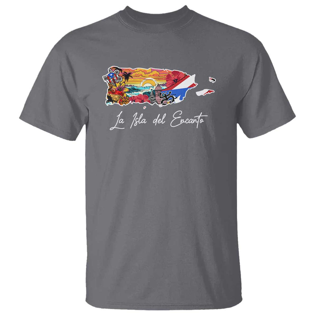 Puerto Rican T Shirt La Isla Del Encanto Puerto Rico TS09 Charcoal Print Your Wear