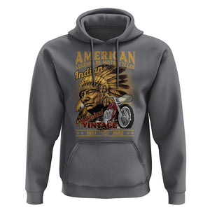 Motorcycle Rider Hoodie American Indian Legendary Retro Biker TS09 Charcoal Print Your Wear