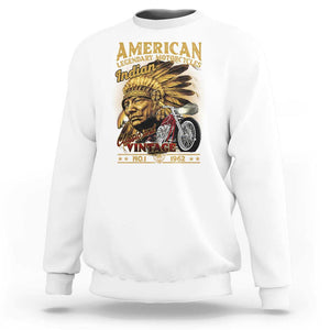 Motorcycle Rider Sweatshirt American Indian Legendary Retro Biker TS09 White Print Your Wear