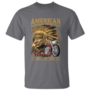 Motorcycle Rider T Shirt American Indian Legendary Retro Biker TS09 Charcoal Print Your Wear