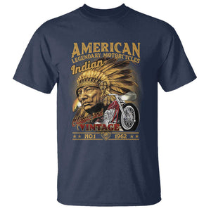 Motorcycle Rider T Shirt American Indian Legendary Retro Biker TS09 Navy Print Your Wear